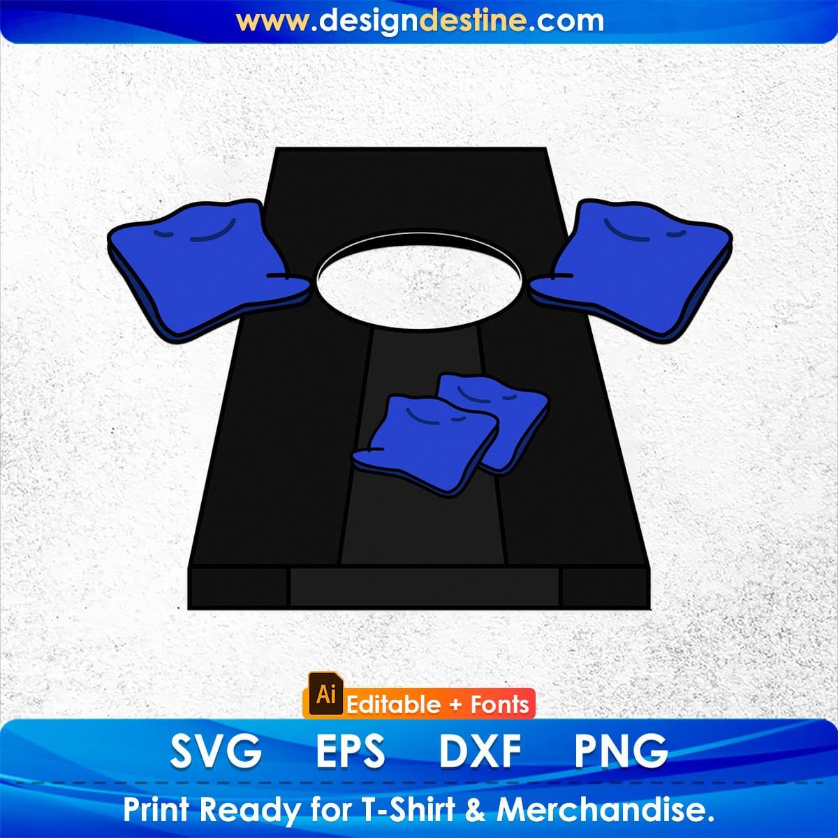 Cornhole Vector Editable T shirt Design In Ai Svg Png Cutting Printable Files