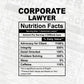 Corporate Lawyer Nutrition Facts Editable Vector T-shirt Design in Ai Svg Files