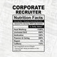 Corporate Recruiter Nutrition Facts Editable Vector T-shirt Design in Ai Svg Files