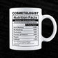 Cosmetologist Nutrition Facts Editable Vector T-shirt Design in Ai Svg Files
