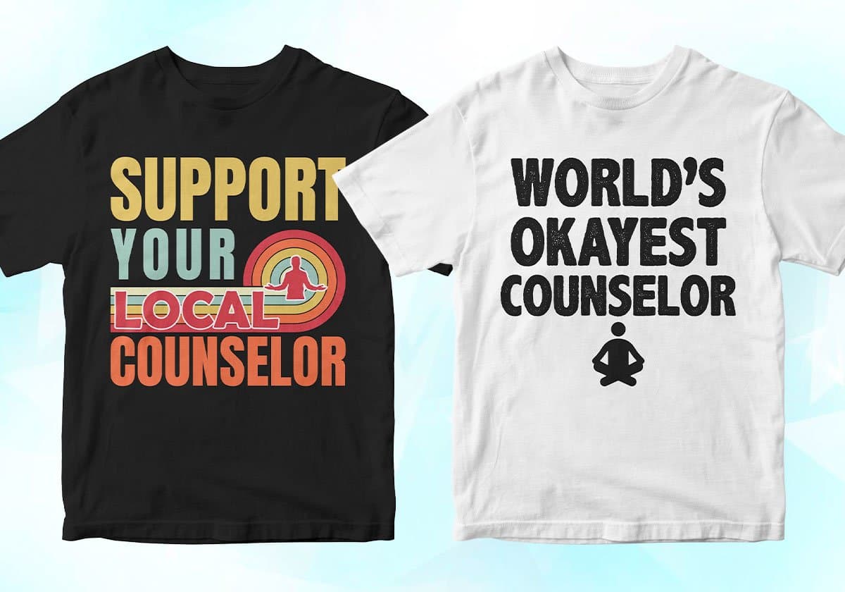 Counselor 25 Editable T-shirt Designs Bundle