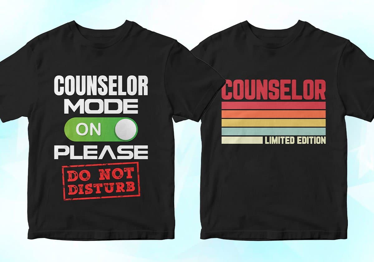 Counselor 25 Editable T-shirt Designs Bundle