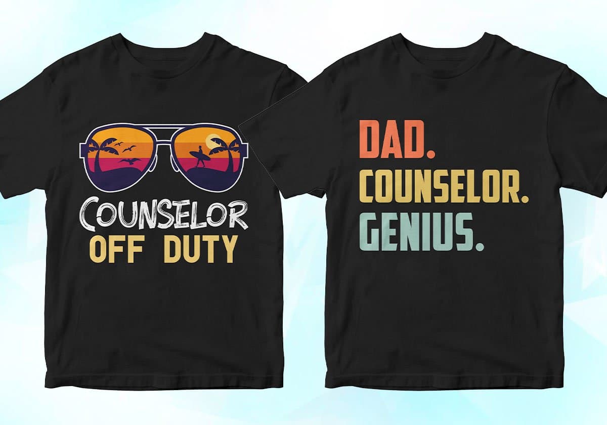 Counselor 25 Editable T-shirt Designs Bundle