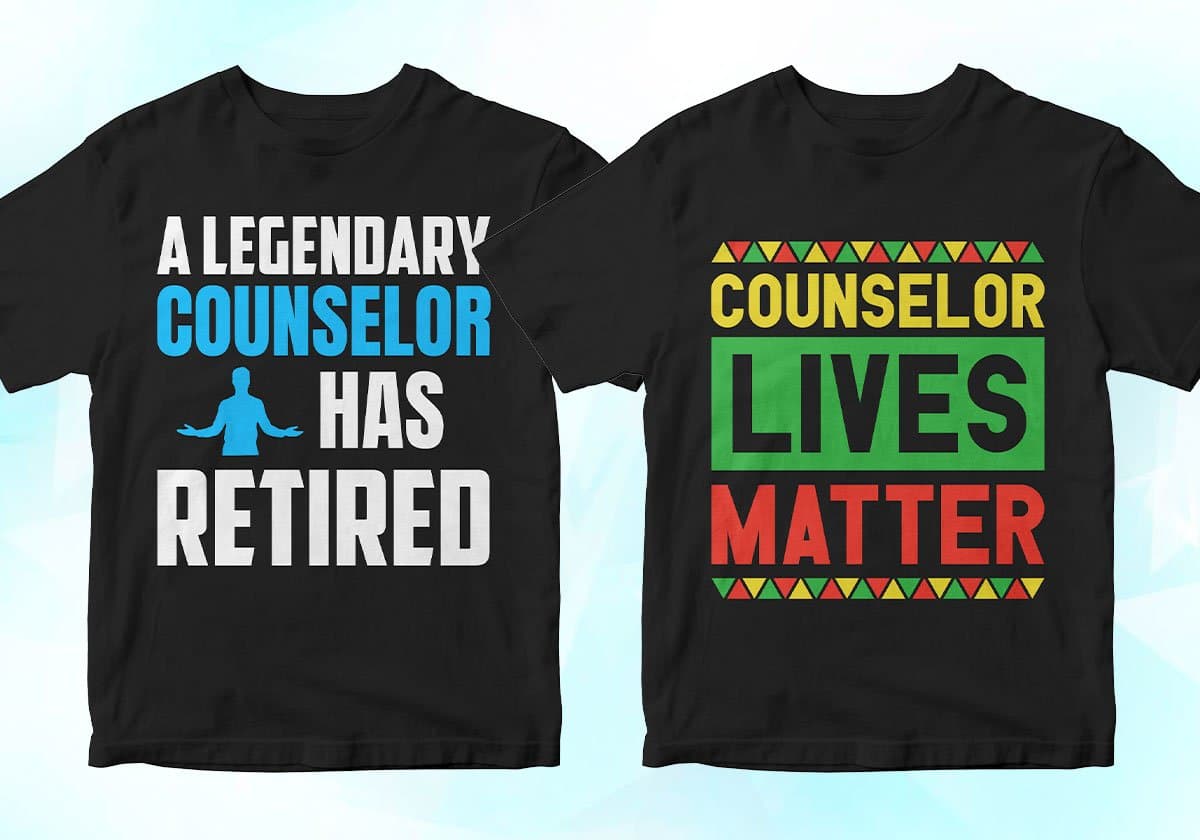 Counselor 25 Editable T-shirt Designs Bundle