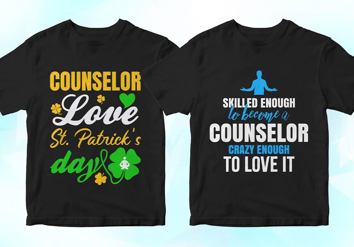 Counselor 25 Editable T-shirt Designs Bundle