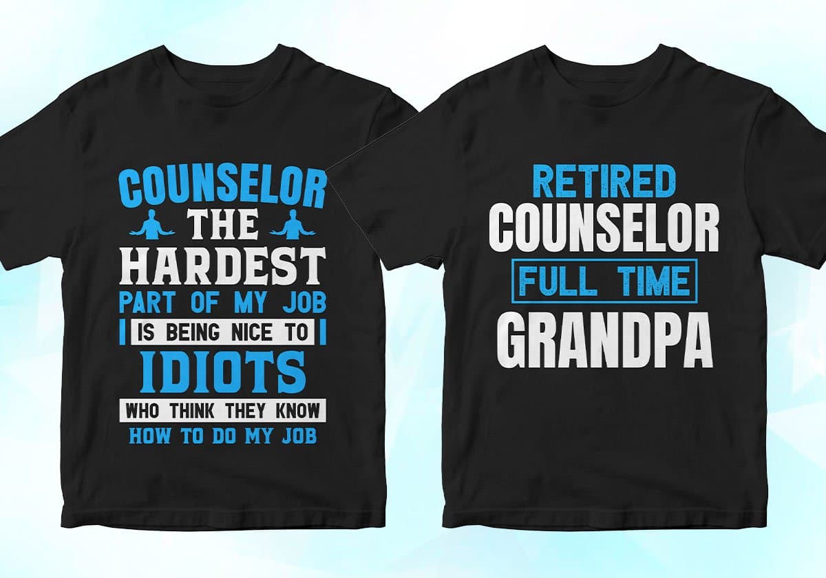 Counselor 25 Editable T-shirt Designs Bundle