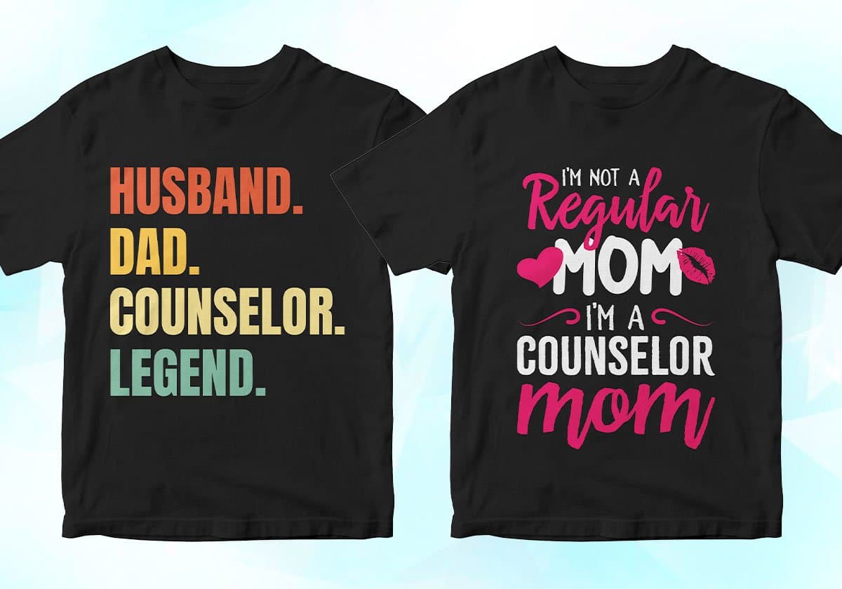 Counselor 25 Editable T-shirt Designs Bundle