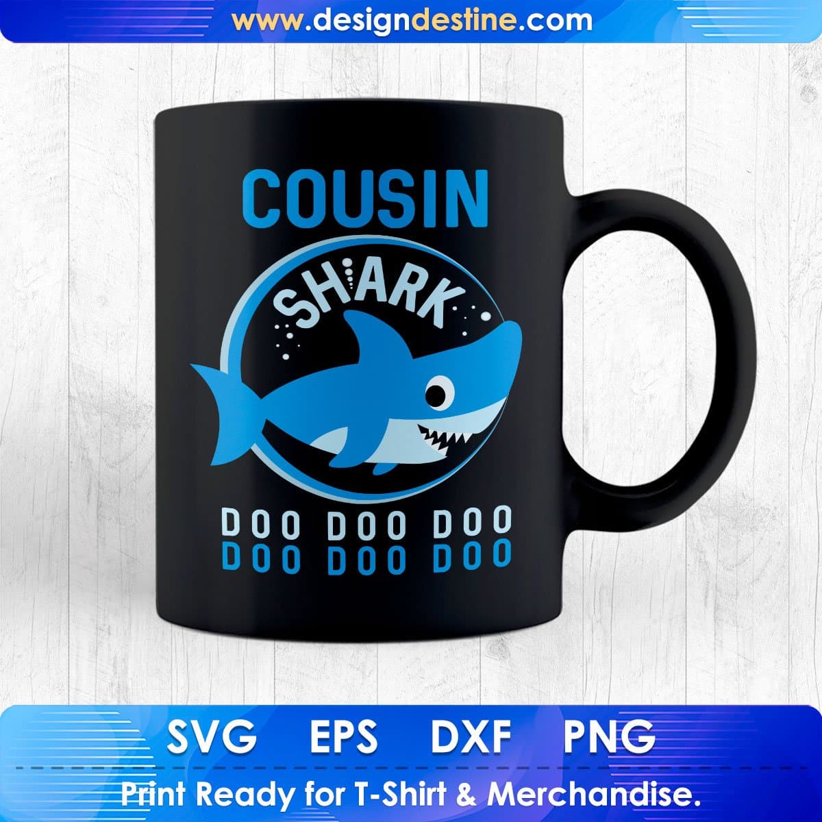 Cousin Shark Boy T shirt Design In Png Svg Cutting Printable Files