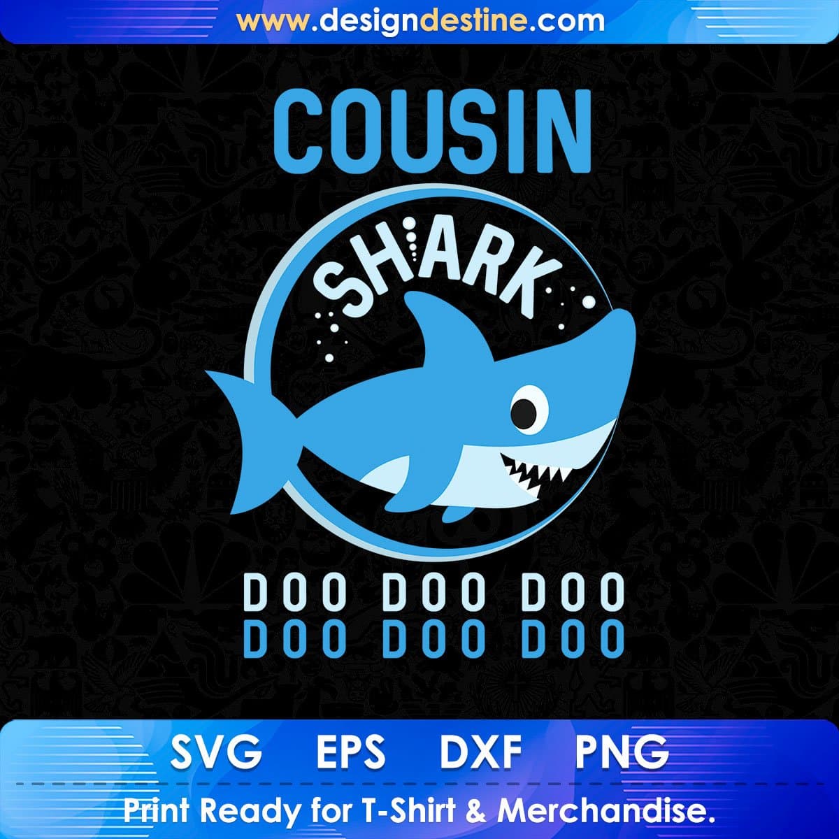 Cousin Shark Boy T shirt Design In Png Svg Cutting Printable Files
