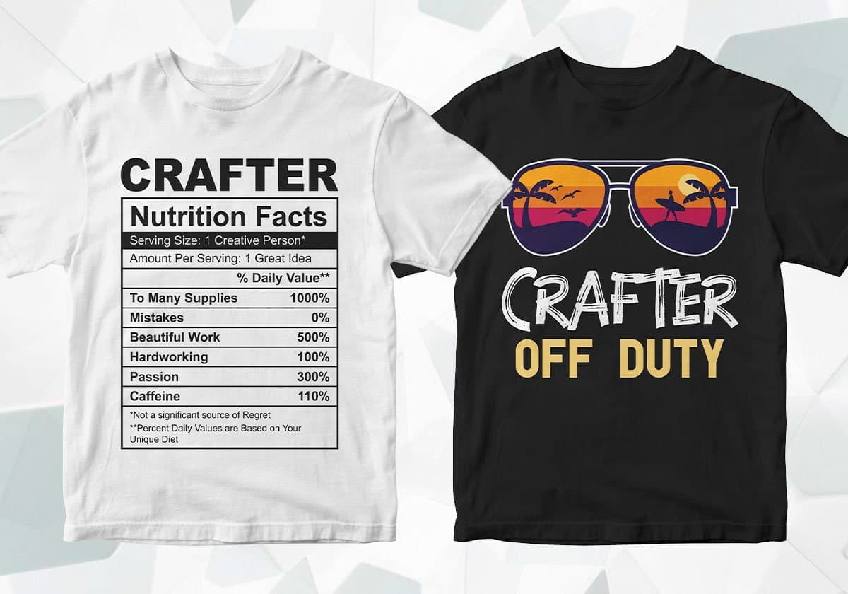 Crafter 25 Editable T-shirt Designs Bundle