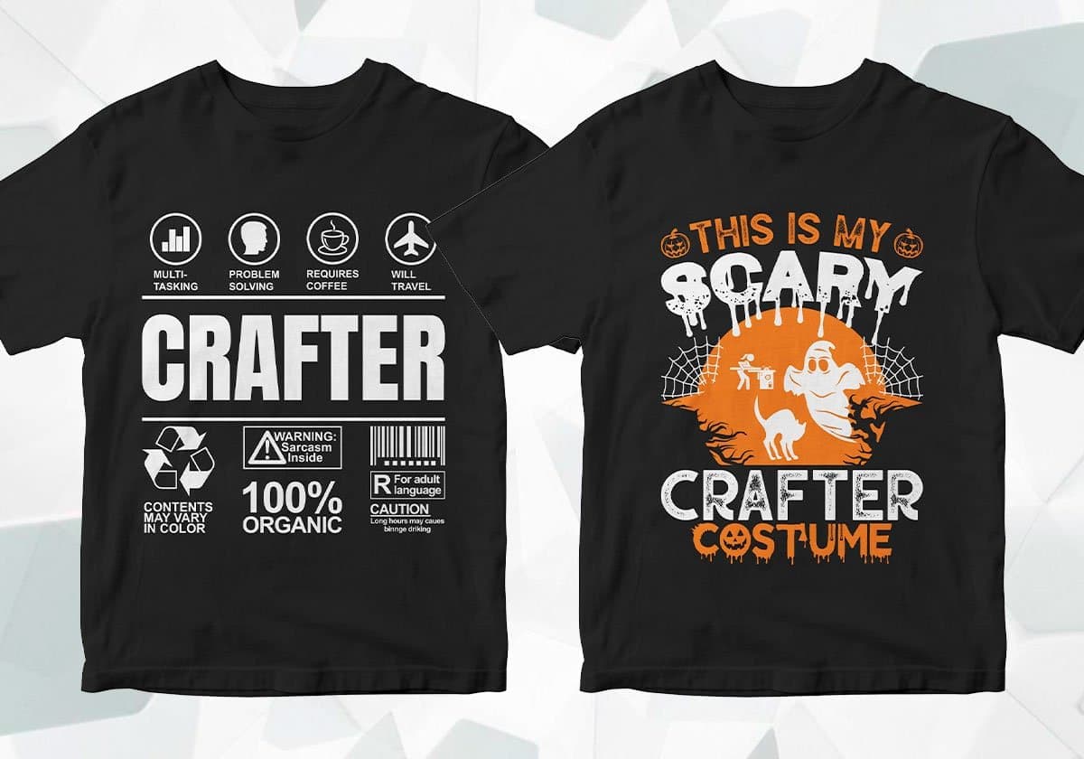 Crafter 25 Editable T-shirt Designs Bundle