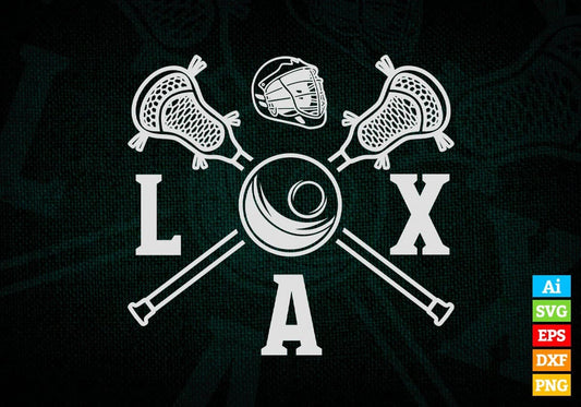 Crossed Lacrosse Editable Vector T-shirt Design in Ai Svg Png Files