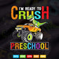 Crush Preschool Dinosaur Monster Truck Back to School In Svg T shirt Design.