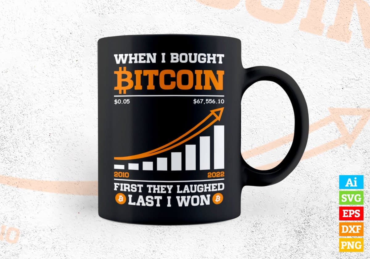 Crypto Btc Bitcoin Trading Mining Gift Editable Vector T-shirt Design in Ai Svg Files