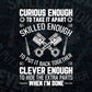 Curious Skilled And Clever Funny Car Auto Truck Mechanic Editable Vector T-shirt Design in Ai Png Svg Files