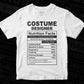 Custom Designer Nutrition Facts Editable Vector T-shirt Design in Ai Svg Files