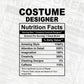 Custom Designer Nutrition Facts Editable Vector T-shirt Design in Ai Svg Files