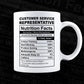 Customer Service Representative Nutrition Facts Editable Vector T-shirt Design in Ai Svg Files