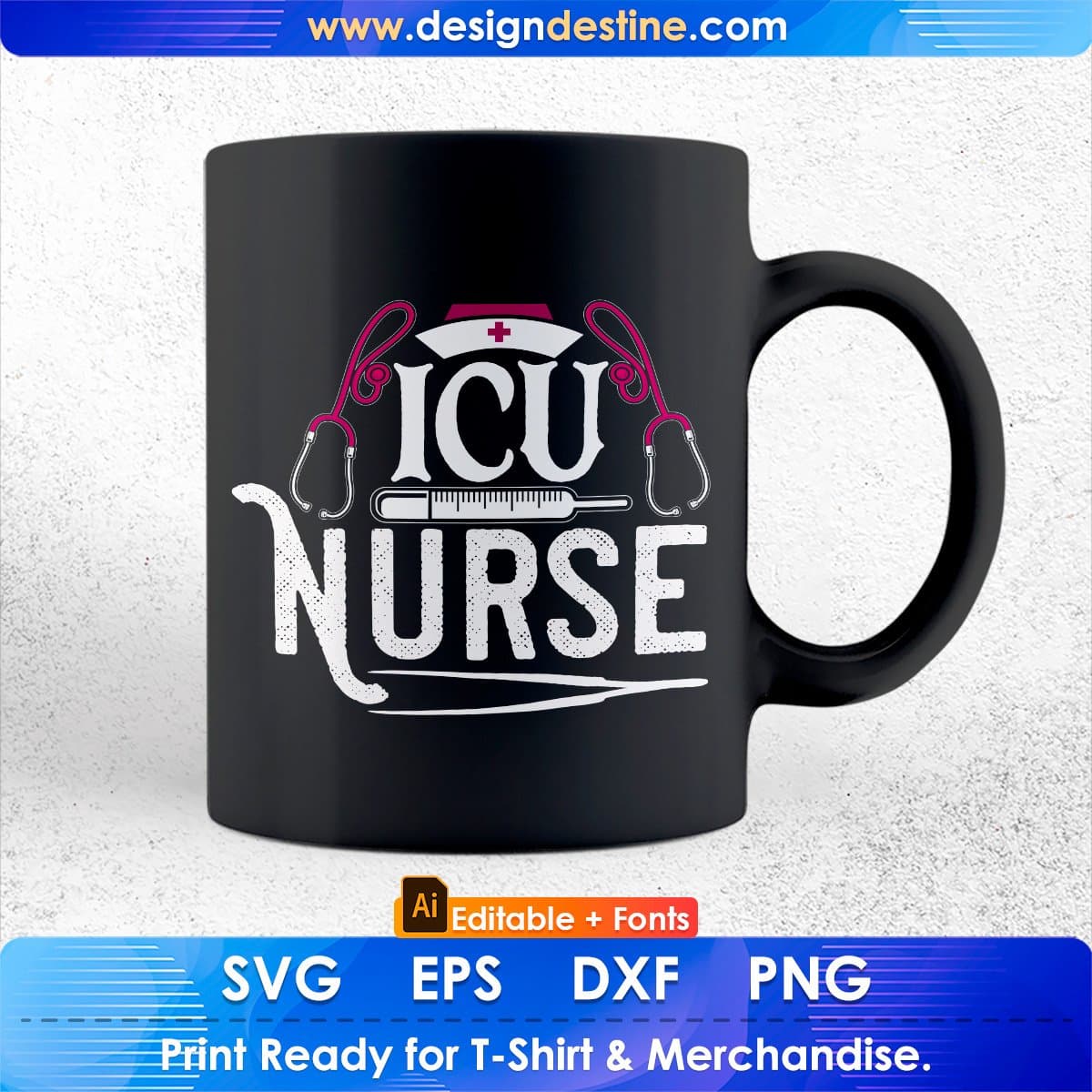 ICU Nurse Svg Printable Cut File Graphic by craft-designer