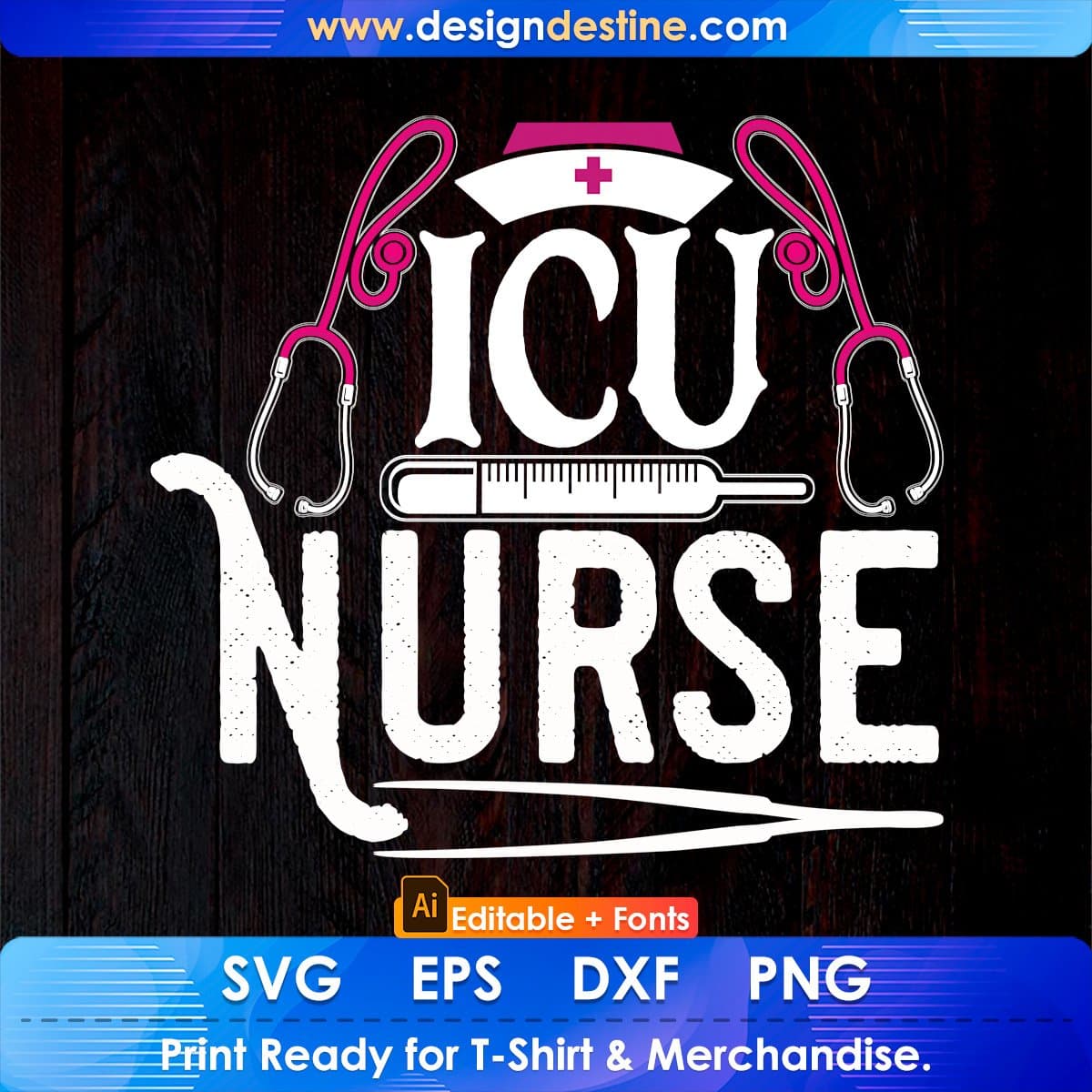 Cute ICU Nurse Squad Intensive Care Unit Editable T shirt Design In Ai Svg Files