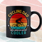 Cycling Dad Like A Regular But Cooler Bicycle Lover Vintage Father's Day Gift Vector T shirt Design in Ai Png Svg Files