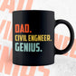 Dad Civil Engineer Genius Father's Day Editable Vector T-shirt Designs Png Svg Files