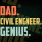 Dad Civil Engineer Genius Father's Day Editable Vector T-shirt Designs Png Svg Files