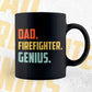 Dad Firefighter Genius Father's Day Editable Vector T-shirt Designs Png Svg Files