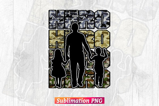 Dad Hero Camouflage Father's Day T shirt Tumbler Design Sublimation Png File