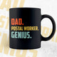 Dad Postal Worker Genius Father's Day Editable Vector T-shirt Designs Png Svg Files