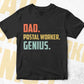 Dad Postal Worker Genius Father's Day Editable Vector T-shirt Designs Png Svg Files