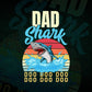 Dad Shark Father's Day Vintage Editable Vector T-shirt Design in Ai Svg Png Files