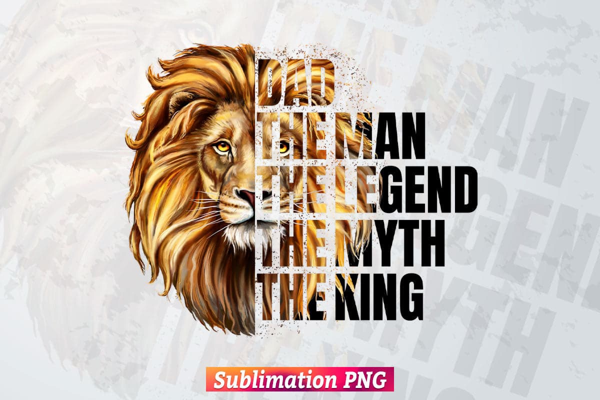 Dad the Man the Legend Leopard Lion Watercolor Fathers Day T shirt Tumbler Design Png Sublimation Files