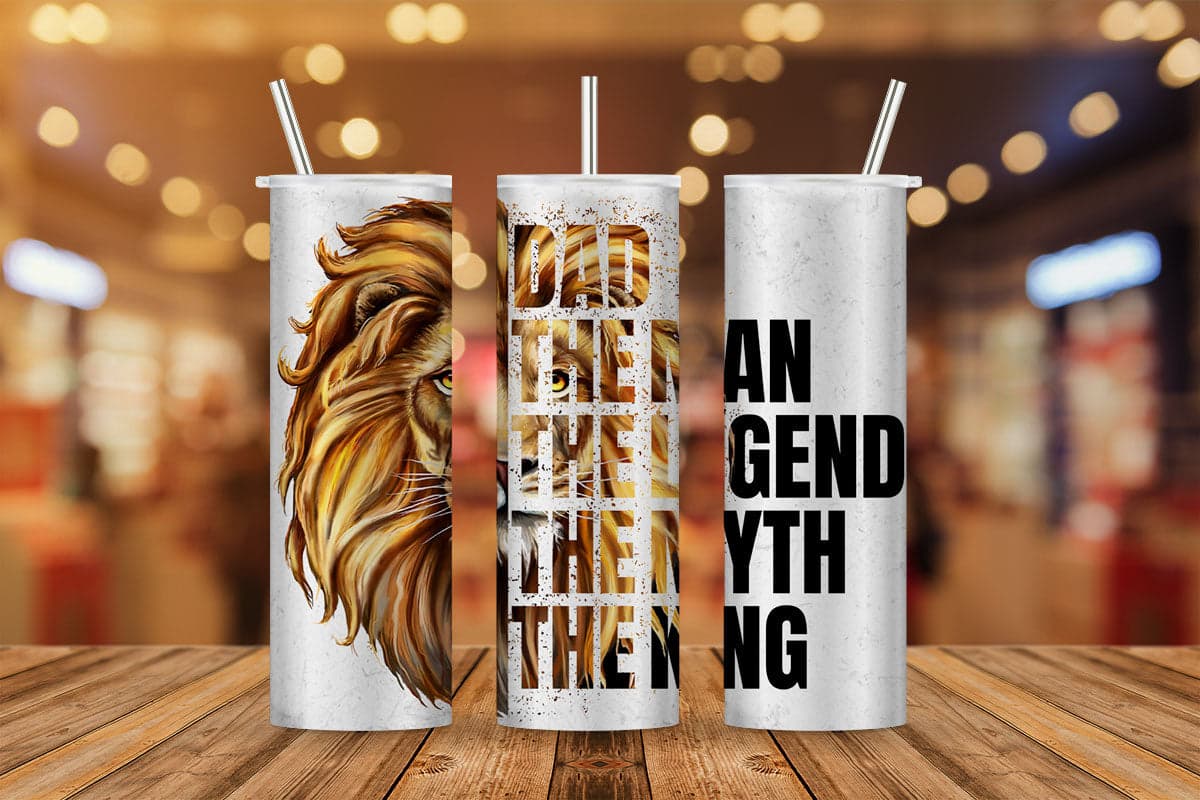 Dad the Man the Legend Leopard Lion Watercolor Fathers Day T shirt Tumbler Design Png Sublimation Files