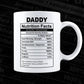 Daddy Nutrition Facts Father's Day Editable Vector T-shirt Design in Ai Svg Files