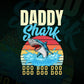 Daddy Shark Father's Day Vintage Editable Vector T-shirt Design in Ai Svg Png Files