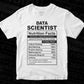 Data Scientist Nutrition Facts Editable Vector T-shirt Design in Ai Svg Files