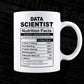 Data Scientist Nutrition Facts Editable Vector T-shirt Design in Ai Svg Files