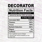 Decorator Nutrition Facts Editable Vector T-shirt Design in Ai Svg Files