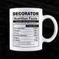 Decorator Nutrition Facts Editable Vector T-shirt Design in Ai Svg Files