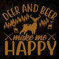 Deer And Beer Make Me Happy T shirt Design In Svg Png Cutting Printable Files