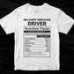 Delivery Services Driver Nutrition Facts Editable Vector T-shirt Design in Ai Svg Files