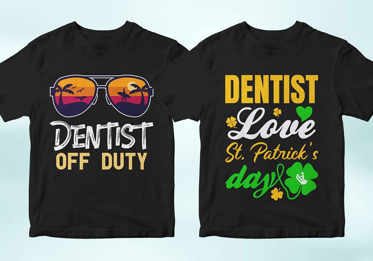 Dentist 25 Editable T-shirt Designs Bundle