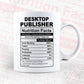 Desktop Publisher Nutrition Facts Editable Vector T-shirt Design in Ai Svg Files