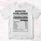 Desktop Publisher Nutrition Facts Editable Vector T-shirt Design in Ai Svg Files