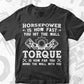 Diesel Mechanic Gift Funny Horsepower Torque Editable Vector T-shirt Design in Ai Png Svg Files