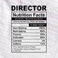 Director Nutrition Facts Editable Vector T-shirt Design in Ai Svg Files