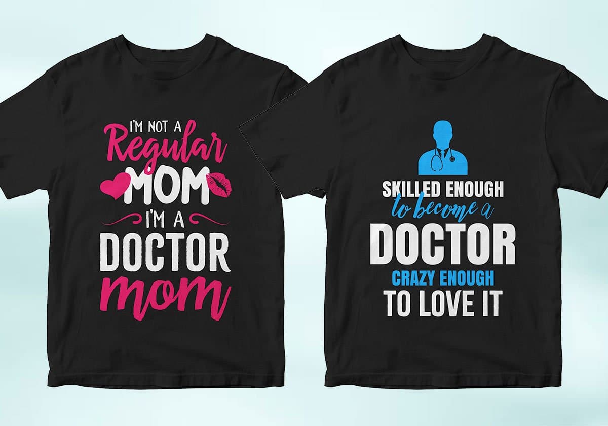 Doctor 25 Editable T-shirt Designs Bundle