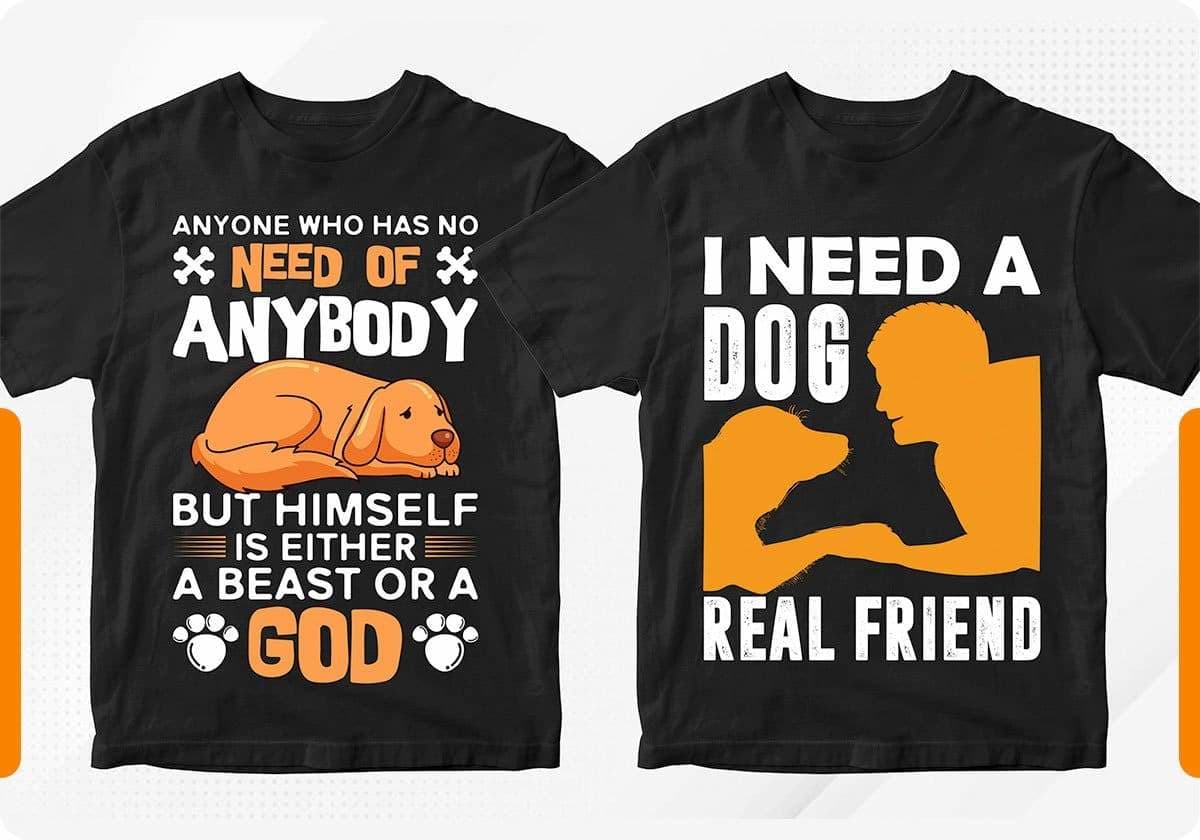 Dog 50 Editable T-shirt Designs Bundle Part 1