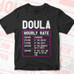 Doula Hourly Rate Editable Vector T-shirt Designs In Svg Png Printable Files